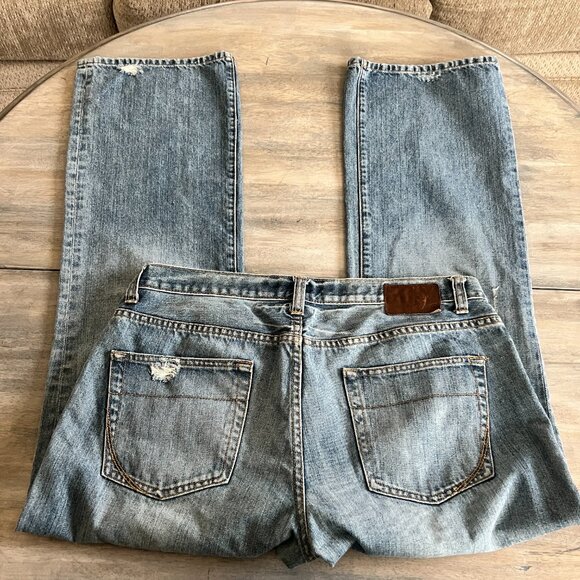 Converse One Star Women's 36x32 Low Bootcut Distressed Blue Jeans - Picture 7 of 8